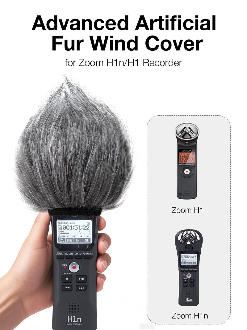 SUNMON H1n & H1 Mic Windscreen Muff Suitable for Zoom H1n and H1 Handy Recorder to Reduce Noise - Image 3